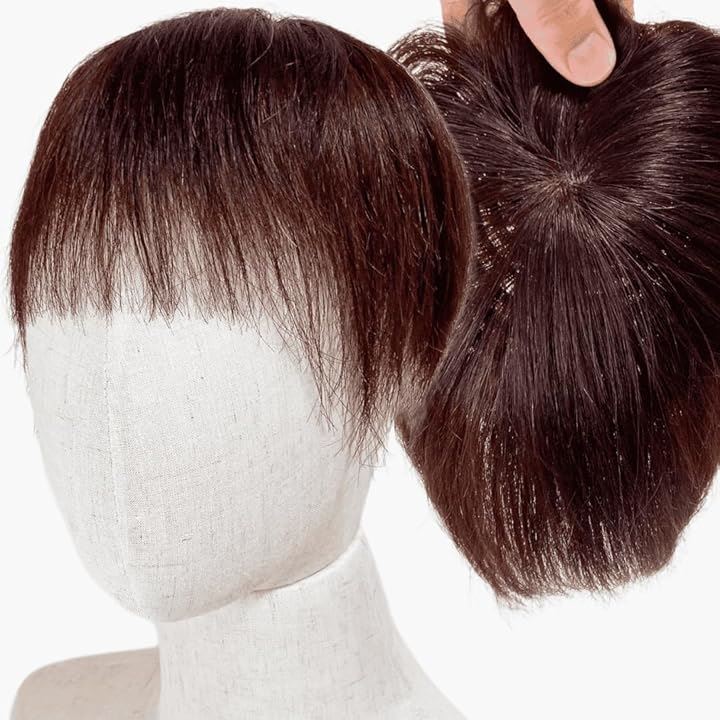 かつら 男性 女性 カツラ 部分ウィッグ ウイッグ メンズ レディース つむじ 頭頂部 人毛 ショート 国内メーカー ダークブラウン(ダークブラウン(maxi), フリーサイズ)
