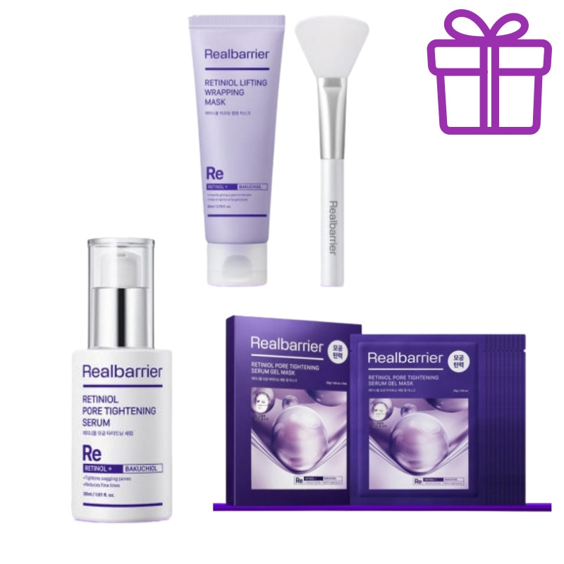 NEW 【リフティング＆毛穴ケア】レチニオールリフティングラッピングマスク80ml＋専用ブラシプレゼント＋毛穴セラム30ml＋ゲルマスク5枚ランダムギフト付き