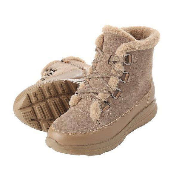 軽量クッションファー起毛防寒女性ブーツ 2XWA14XM_GN
