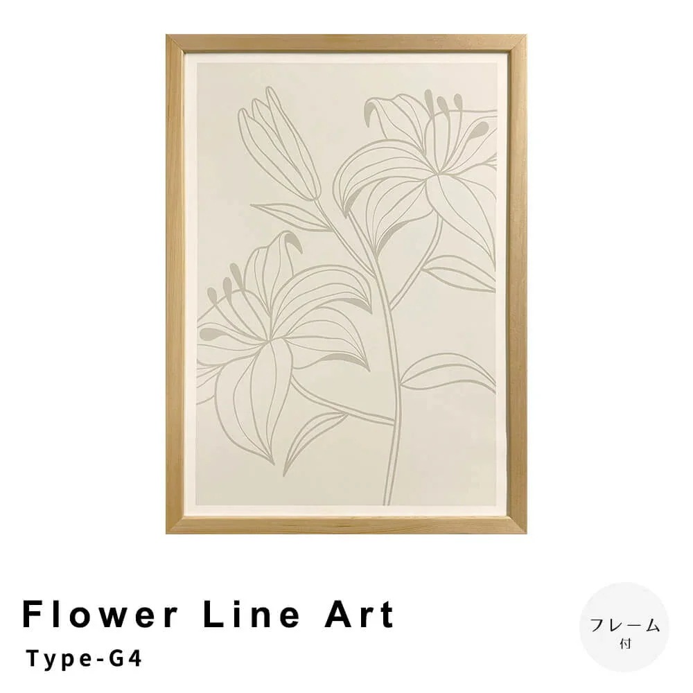 Ｆｌｏｗｅｒ　Ｌｉｎｅ　Ａｒｔ　Ｔｙｐｅ－Ｇ４　アートポスター（フレーム付き）