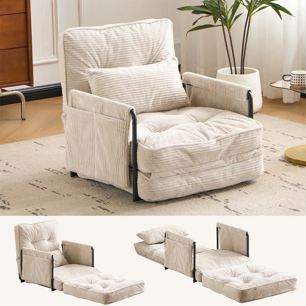 【国内即日発送】ソファー ソファーベッド 座椅子 6段調整可能 3WAY 1人掛け シンプル ベッド 折りたたみ フロアソファー 寝る 座る 可愛い外観 実用性 コンパクト 包まれる感じ ふわふわ感