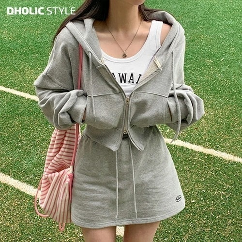 クロップドジップパーカー&2TYPEボトムSET・p531877