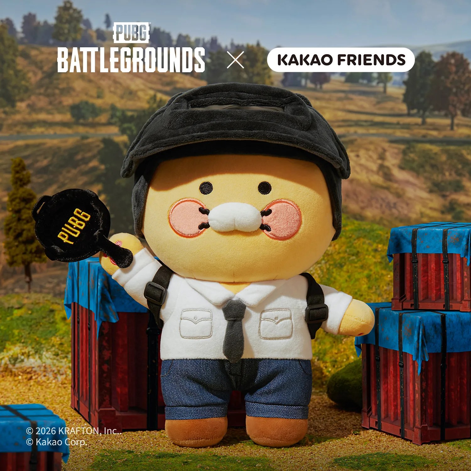 [PUBG x カカオ] ぬいぐるみ(M) _ チュンシク / 배틀그라운드 중형인형_춘식이 / 公式グッズ バトルグラウンズ