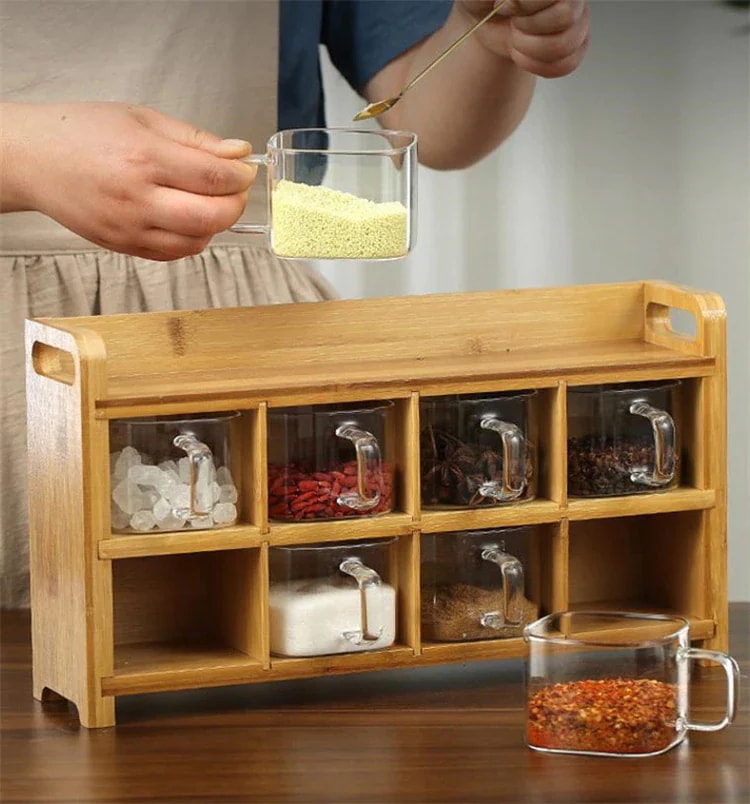 早い者勝ち 調味料ケース キッチンセット 調味料缶 プラスチック 家庭用 味の素 塩砂糖缶 収納ケース 調味料ケース カビが生えない 便利 八味入り調味料缶 シンプル3561