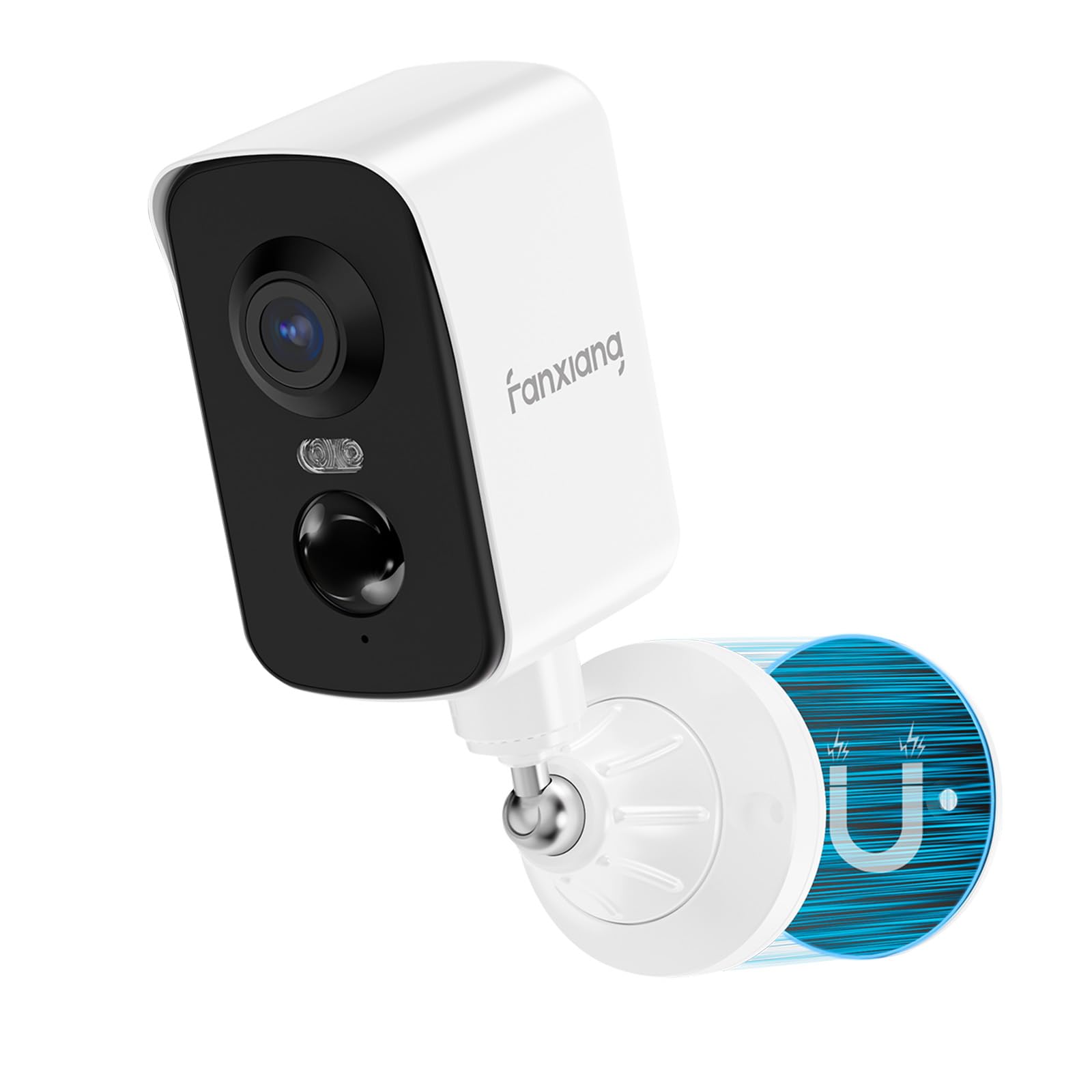 【強力マグネット式・穴あけ不要・300首振り】fanxiang防犯カメラ PIR人体検知 監視カメラ 電池式 夜間カラー撮影 無線 録画機能付き 配線不要 AI夜間 2K 300万画素 IP65屋外 5,261円