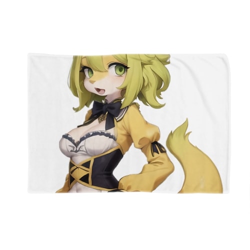 【文字入れ可能受注生産】コヨーテの女の子　エヴリン ブランケット