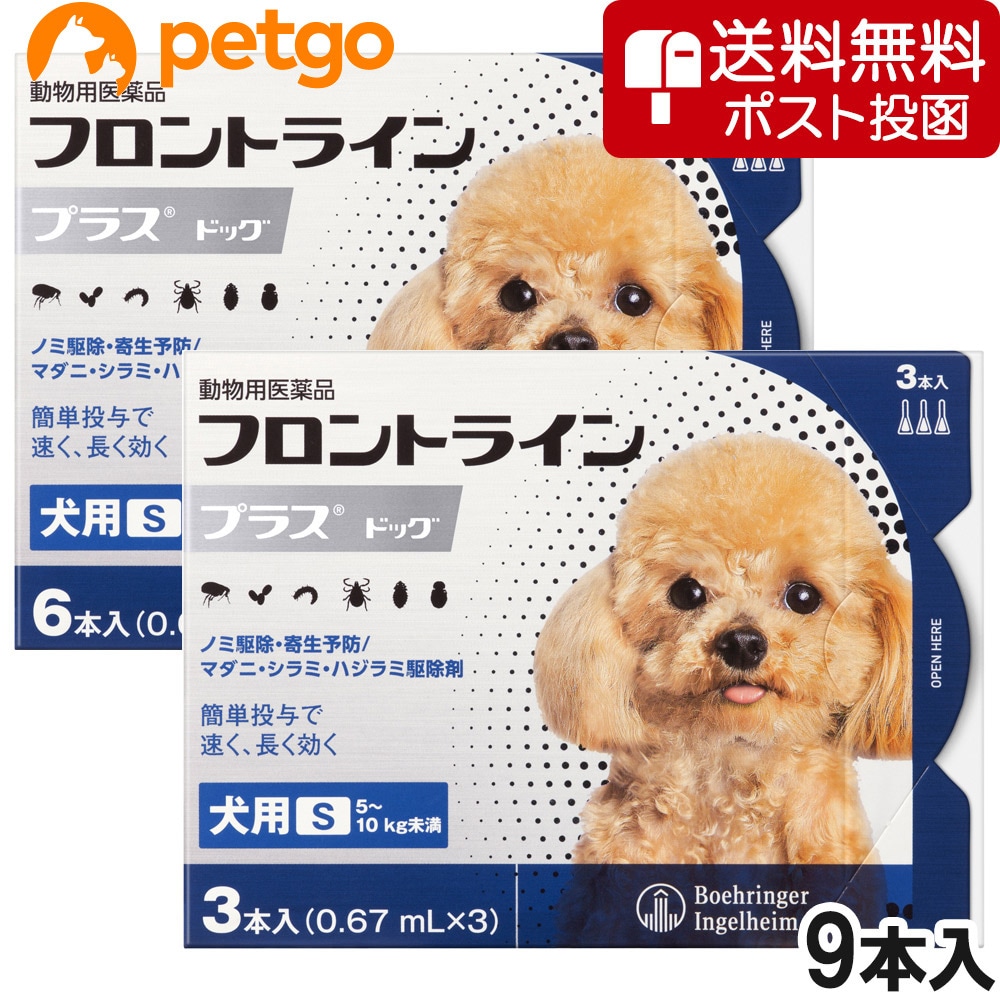 【ネコポス(同梱不可)】犬用フロントラインプラスドッグS 5～10kg 9本（動物用医薬品）