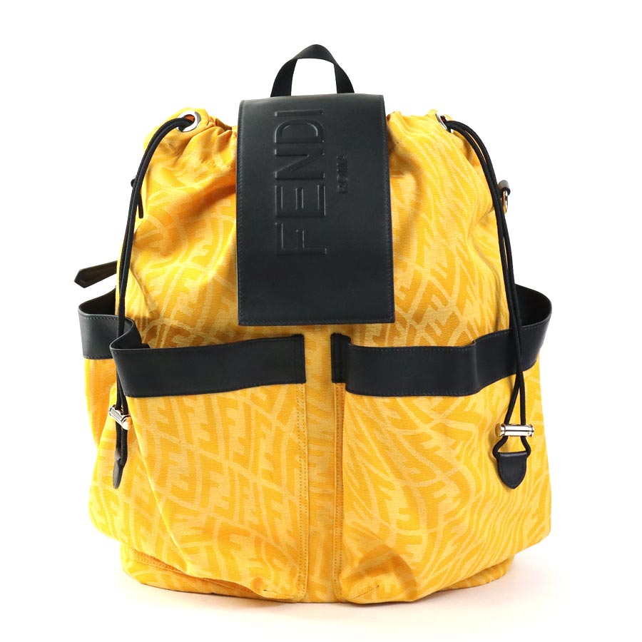 フェンディ FENDI リュック キャンバス イエロー×ブラック メンズ 7VZ056 AGOK 99910j