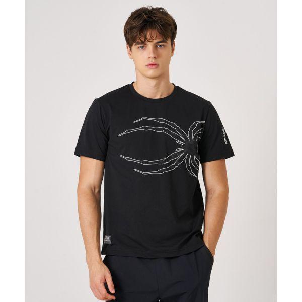 男性ビッグクモ半袖TシャツSPKFCNRS202MBLK 659865