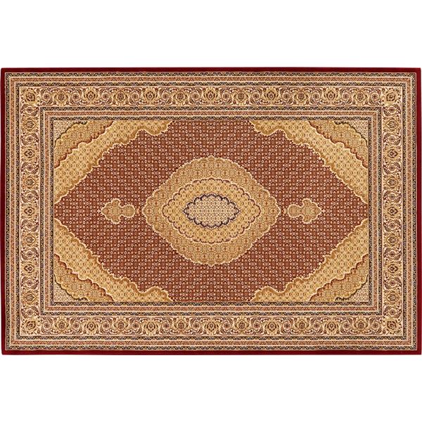 防炎 ラグマット 約240x240cm レッド ウィルトン クラウン プレーベル