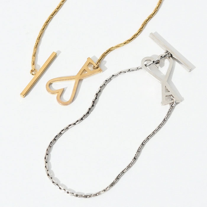 AMI ALEXANDRE MATTIUSSI アミパリス ブレスレット アクセサリー AMI DE COEUR チェーンブレスレット UJW917 361 レディース ゴールド シルバー ロゴ シ