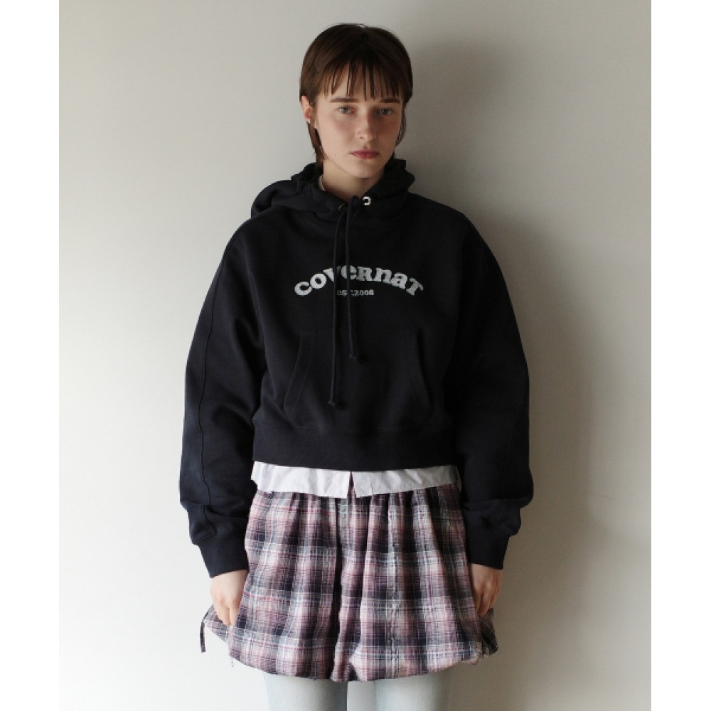 COVERNAT 女性用アーチクーパーロゴパーカーネイビー