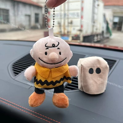 レトロスヌーピー　チャーリーブラウンぬいぐるみキーホルダー スヌーピー チャーリー・ブラウン リラックス マスコット