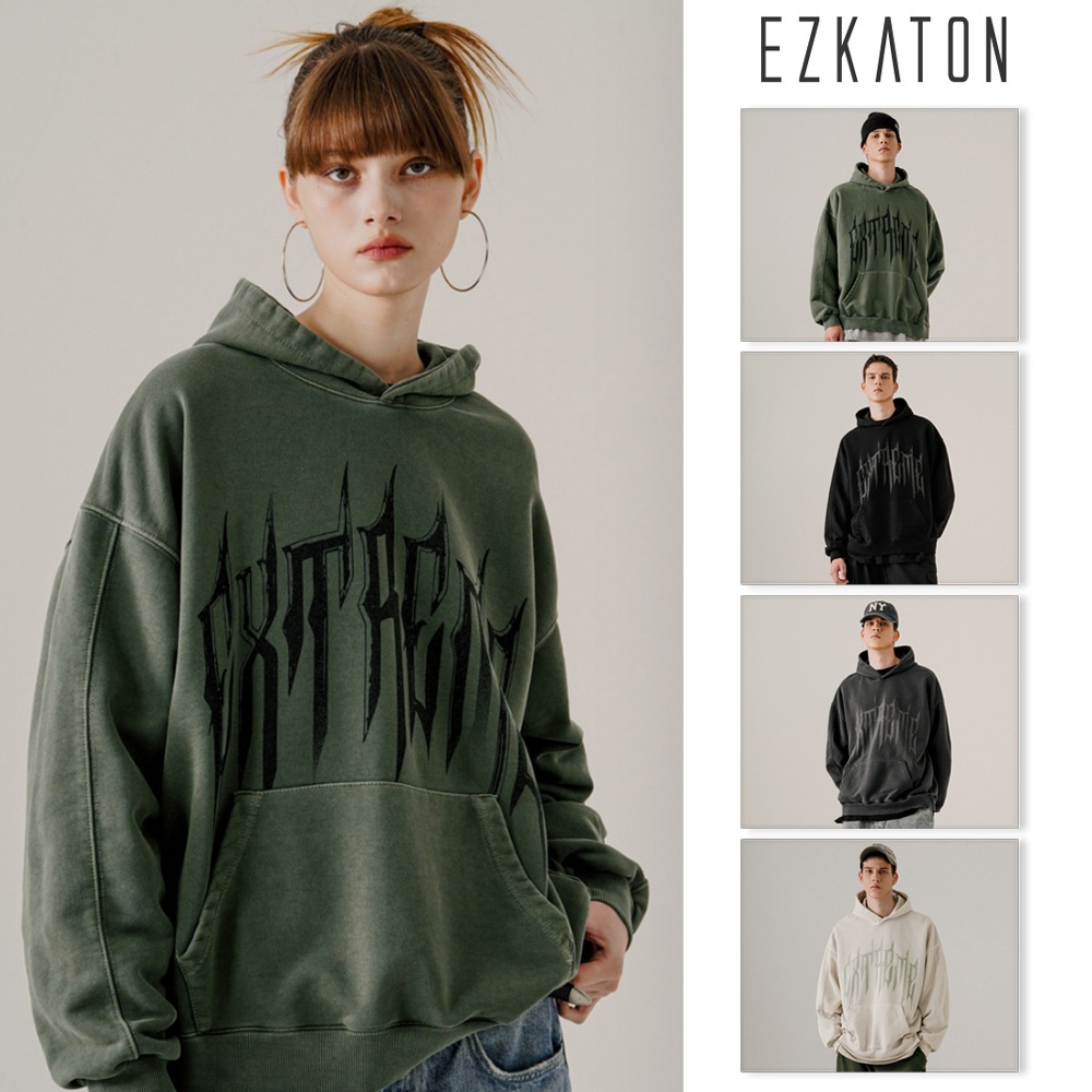 [EZKATON] Thunder Pigment Hoodie