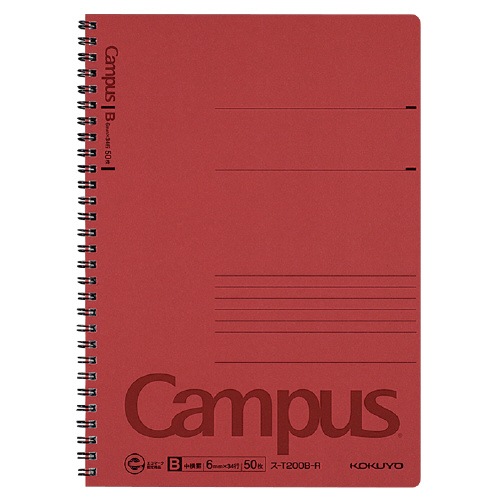 コクヨ 人気の製品 キャンパス 最新デザインの ツインリングノート 色厚表紙 赤 中横罫５０枚赤 ６号 セミＢ５