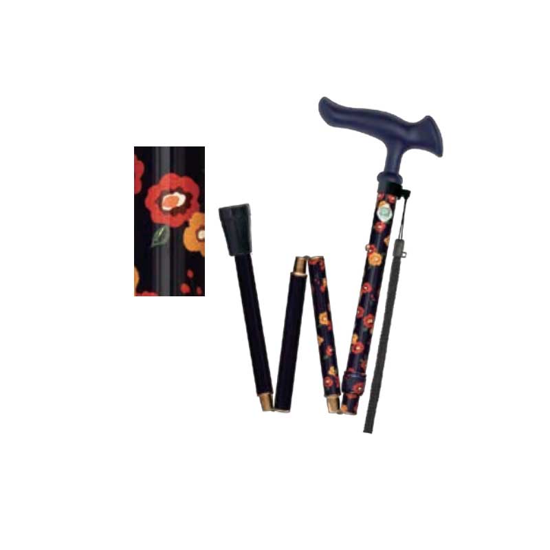 かるがも ファムII 折畳 WB5224 花柄ネイビー