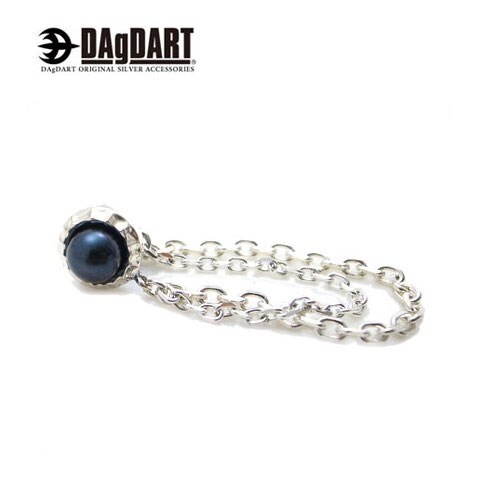ダグダート DAgDART [Dice] ブラックパール ダブルシルバーチェーンラペルピン DK-0