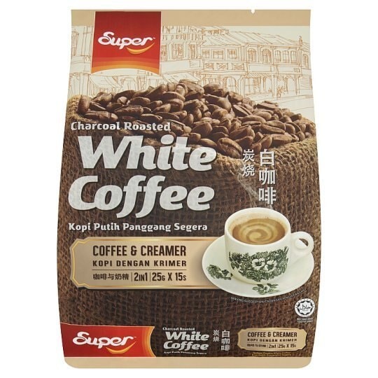 魅力の Super Coffee & Creamer 2 in 1 Charcoal Roasted White Coffee 15 Sachets x 25g (375g) インスタントコーヒー 魅力の Super Coffee & Creamer 2 in 1 Charcoal Roasted White Coffee 15 Sachets x 25g (375g) インスタントコーヒー
