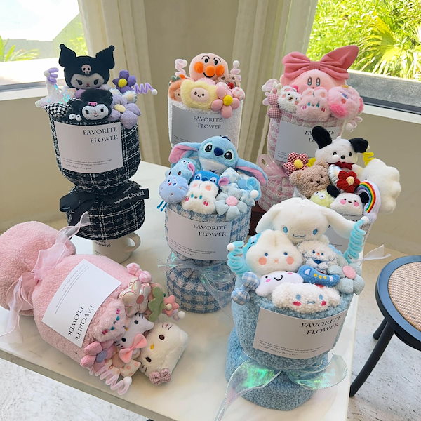 Qoo10] ぬいぐるみの花束に大学受験卒業星のカービ