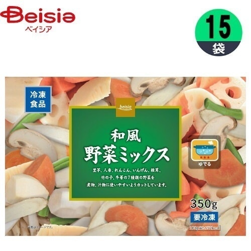 冷凍野菜 富士通商 ベイシア和風野菜ミックス 350g×15個 おかず まとめ買い 業務用 冷凍