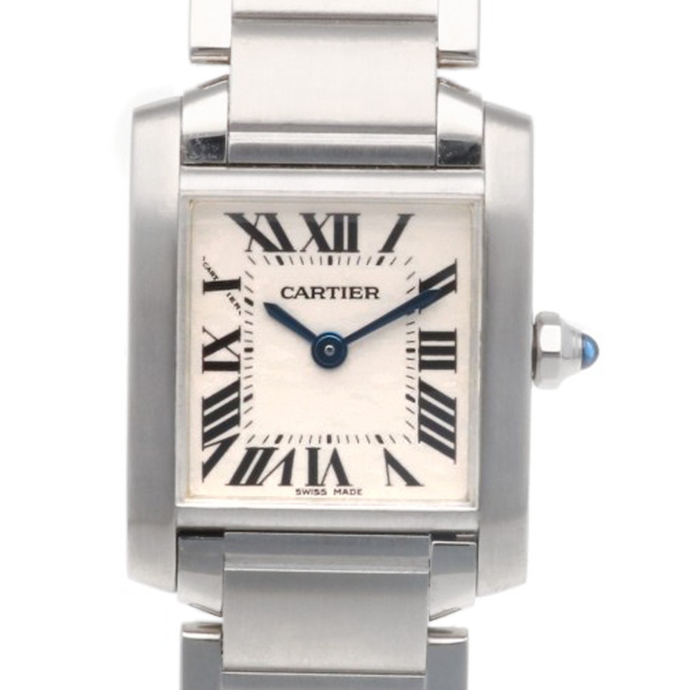カルティエ タンクフランセーズSM 腕時計 ステンレススチール 2384 1年保証 CARTIER 中古
