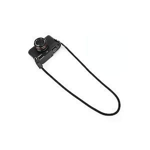 [サムコス] カメラネックストラップ カメラストラップ コンパクトカメラ用 クライミングロープ製 金属リング ショルダーストラップ 一眼レフ (黒)