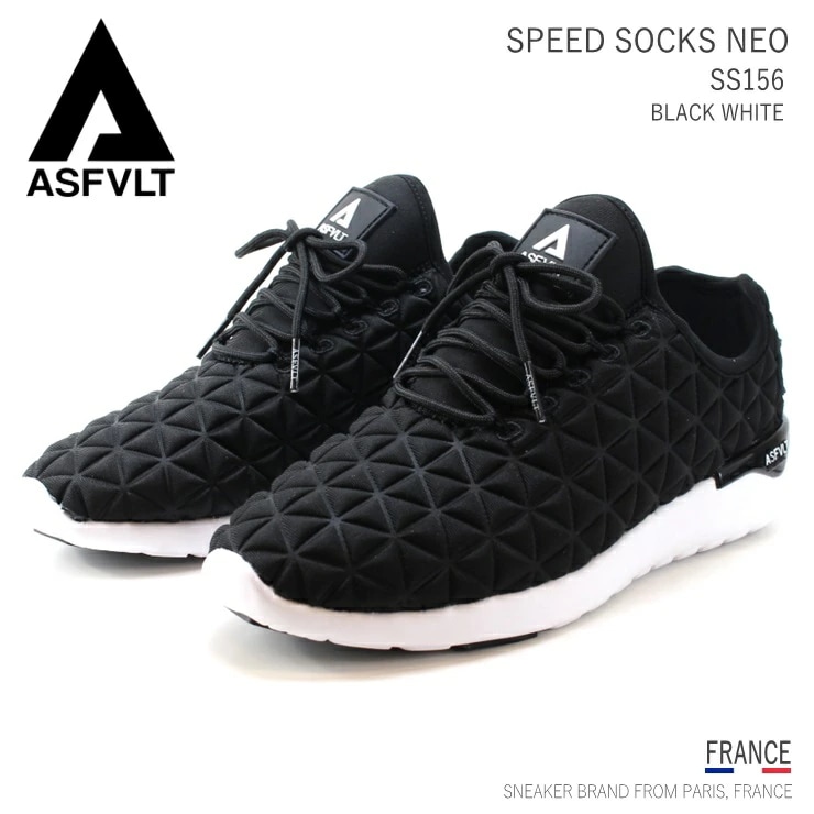 スニーカー SPEED SOCKS NEO SS156 ブラック/ホワイト スピードソックスネオ スリッポン 軽量 レディーススニーカー おしゃれ カジュアルシューズ