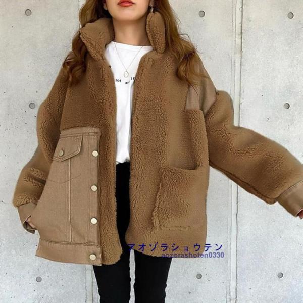 フリースジャケット レディース ジャケット 秋と冬 ゆったり ジャンパー 切り替え モコモコ 暖かい 秋と冬アウター 防寒 フリースコート 冬ジャケット 20代 30代おすすめ商品