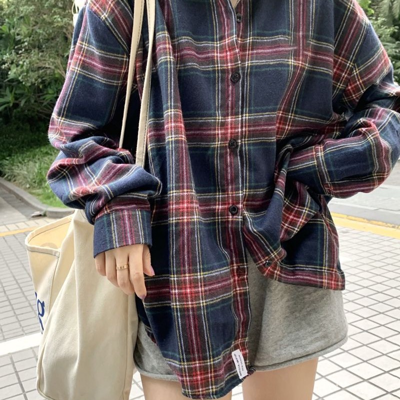 ファッション 起毛 おしゃれ チェック シャツ レディース アウター ゆったり 高級 トップス 長袖 シャツ アウター7592