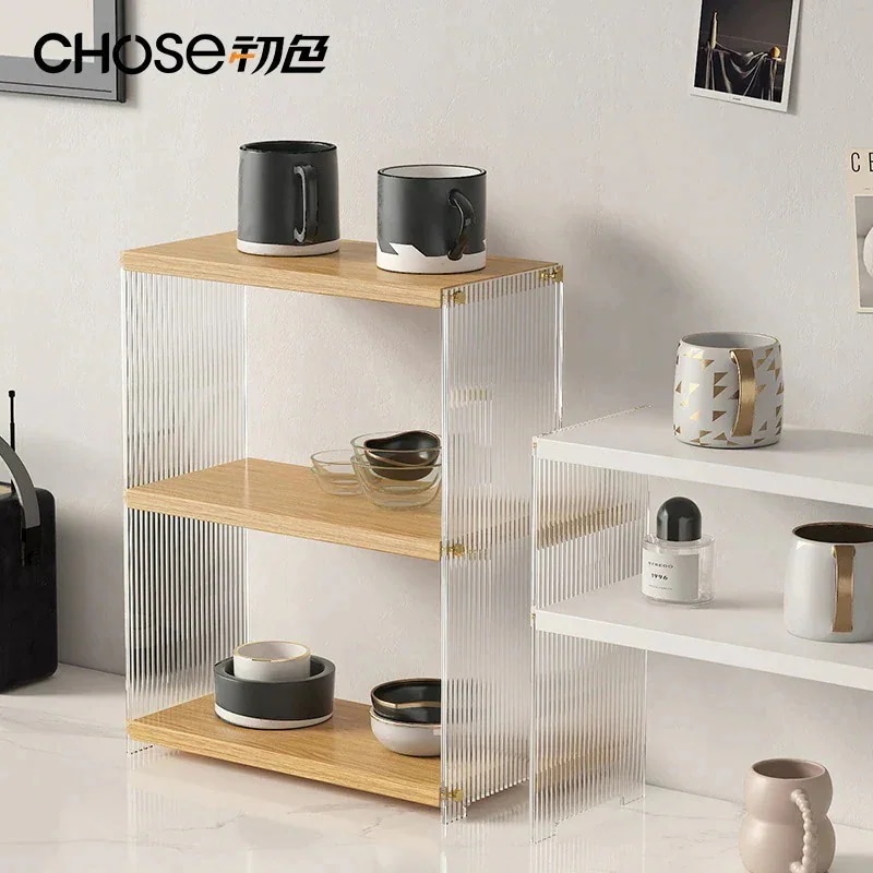 アクリルカップラックコップ棚収納水バー置物棚マグカップコーヒーカップ茶器置き棚