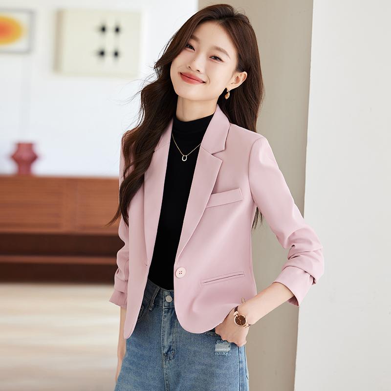 女性用 レディース 春秋 ブレザー テーラードジャケット ショートジャケット スリムフィット スタイリッシュ エレガント おしゃれ 通勤 オフィスワーク ショッピング タウンユース