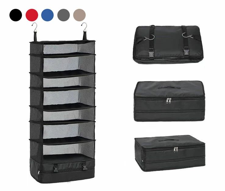 【コスパ最高】クローゼット 収納ボックス 吊り下げ収納 老人ホーム 衣装ケース 衣類ラック トラベルポーチ衣類収納 両行用品収納 圧縮バック 8段 ファスナー付き折り畳み式 大容量 収納 旅行 出張