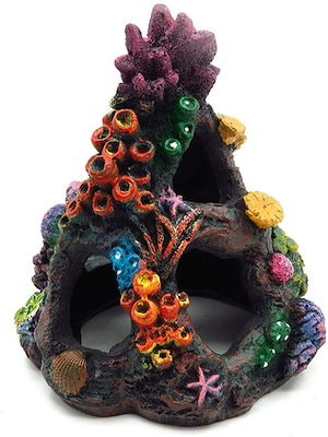 サンゴの水族館リーフの装飾 - 樹脂水槽洞窟装飾ベッタ寝台隠れたゲーム品種