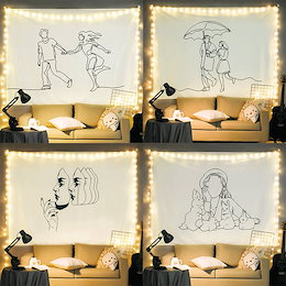 メモリアル ファブリックポスター 展開 オシャレ 韓国 インテリア タペストリー シンプル ナチュラル カフェ レオン 豊富なデザインから選べるウォールステッカー