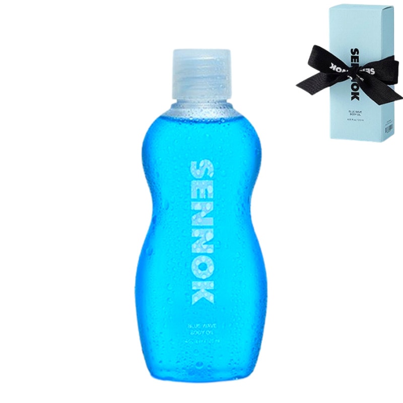 ブルーウェーブボディオイル（青いテクスチャー+アフターバスの香り）120ml / リボン包装