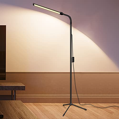 Bamouskon フロアランプ led スタンドライト フロアライト まつげLEDフロアライト USB給電 おしゃれ 屋内照明 高輝度 2色温度 5段階明るさ調整 タイマー機能付 優しい光 明るい