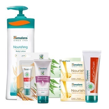 ヒマラヤスペシャルボディケアセット(ナリシングボディローション400mlフットケアクリーム75gナリシングハンドクリーム50mlリップバーム10gクリーム&ハニー石鹸75gx2ニム石鹸75g)