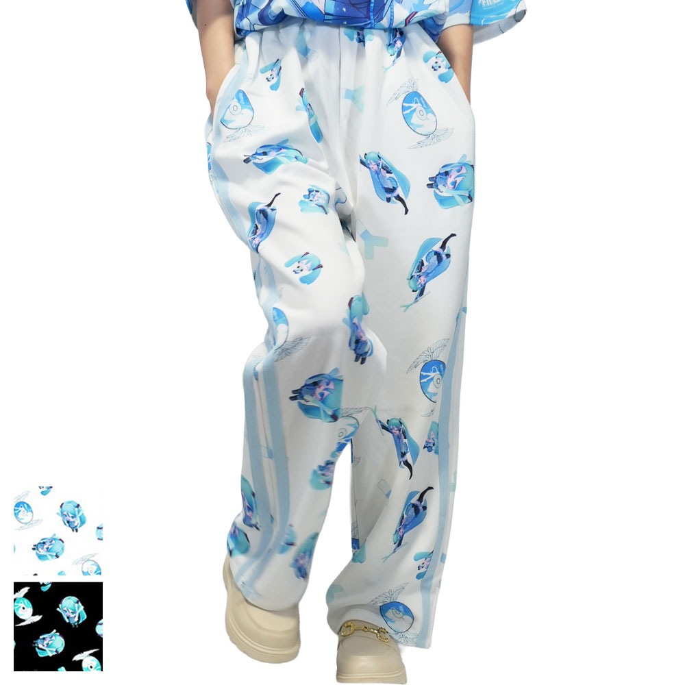 初音ミク ジャージパンツ ジャージ 10分丈 ファッション 原宿 原宿系 ミク パステル 水色 かわいい サイバー jct-hm-jpt-03