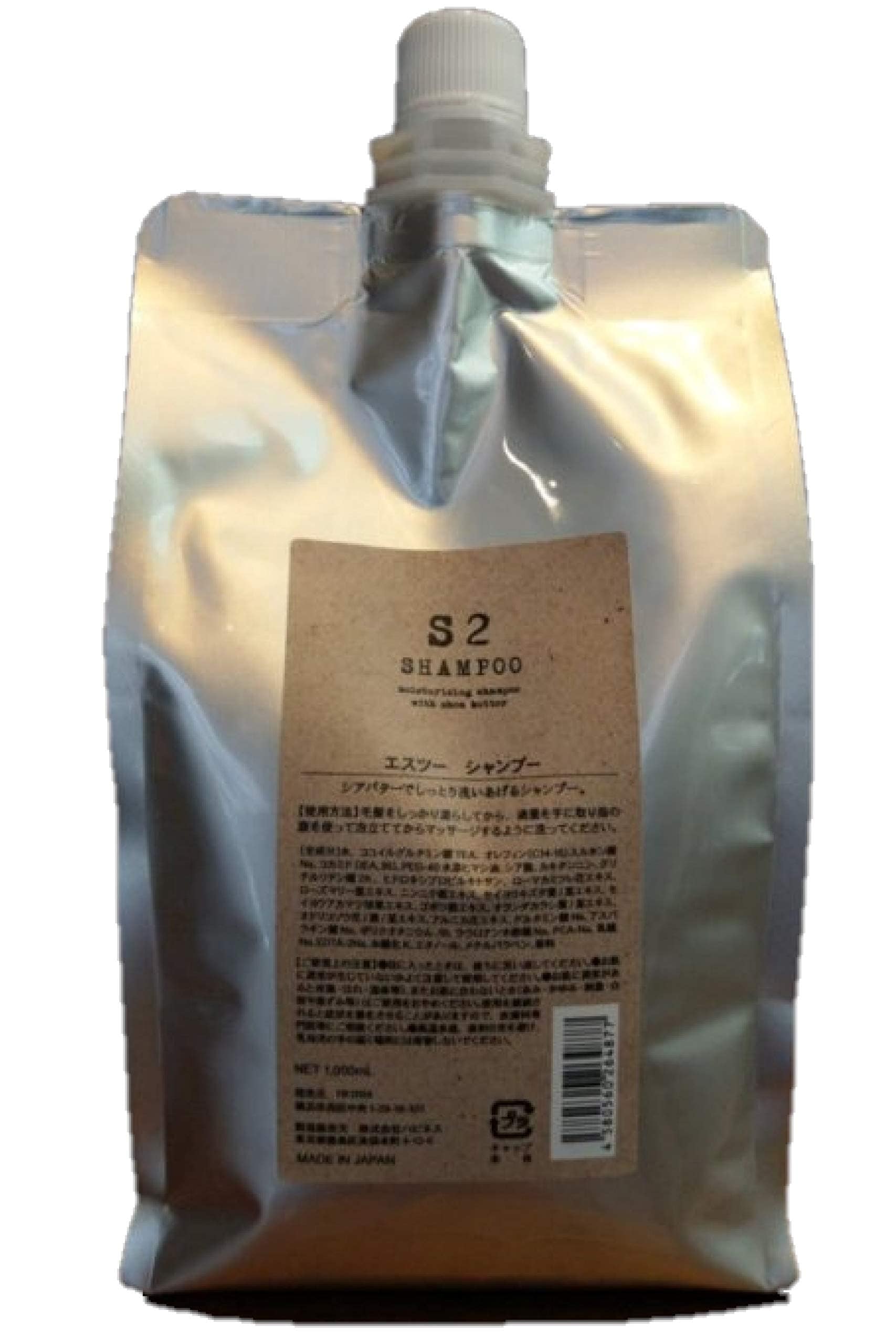 エスツーシャンプー シアバター配合の高保湿アミノ酸シャンプー (バニラムスク, 1000ｍｌ 詰め替えリフィル)