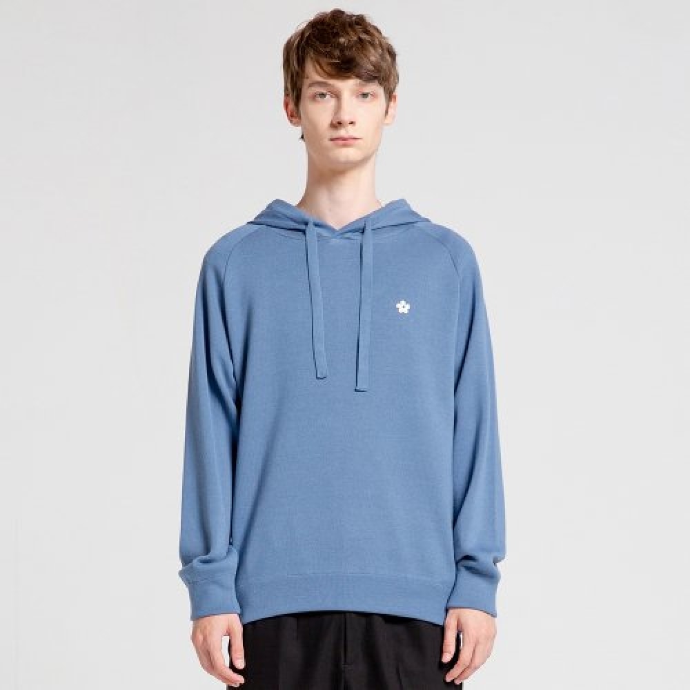 VIABON DE VIA ユニセックス_フラワーソフトコットンニットパーカー (ブルー)