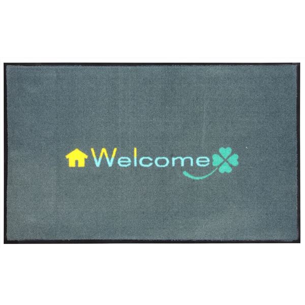 (2個セット) 山崎産業 マイホームスタイルマット #3 約75×45cm ウェルカムクローバー