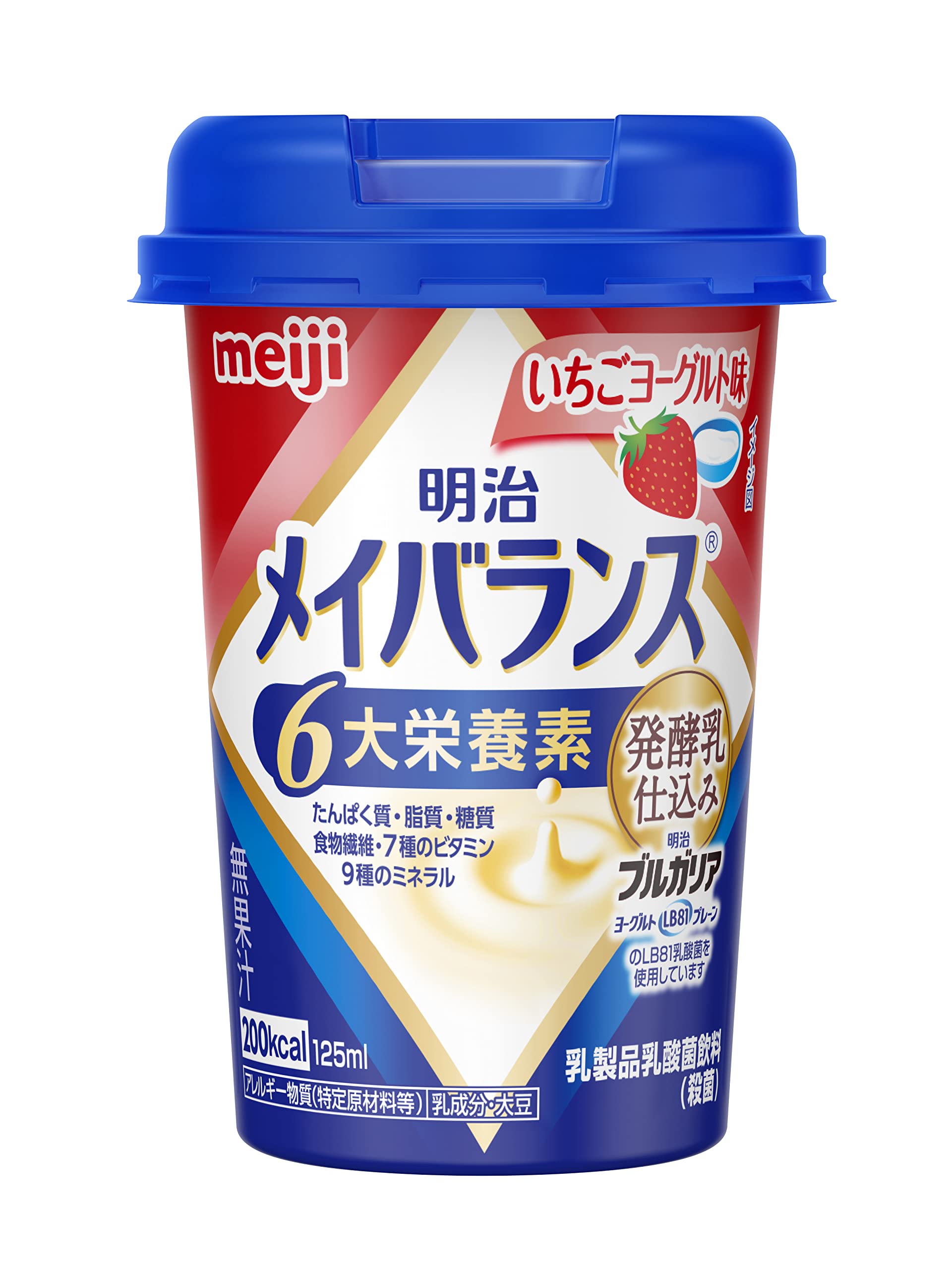 メイバランスミニカップ 発酵乳仕込み いちごヨーグルト味 125ml×24本【ケース】 明治