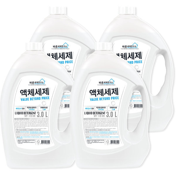 バルン洗剤研究所 ベーキングソーダ 液体洗剤 3L x 4個