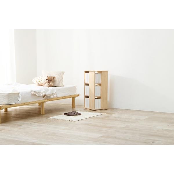 本棚 大容量 cdラック 回転 コーナー コミックラック スリム 漫画収納 オープンラック 木目 完成品 棚 収納棚 高さ73cm