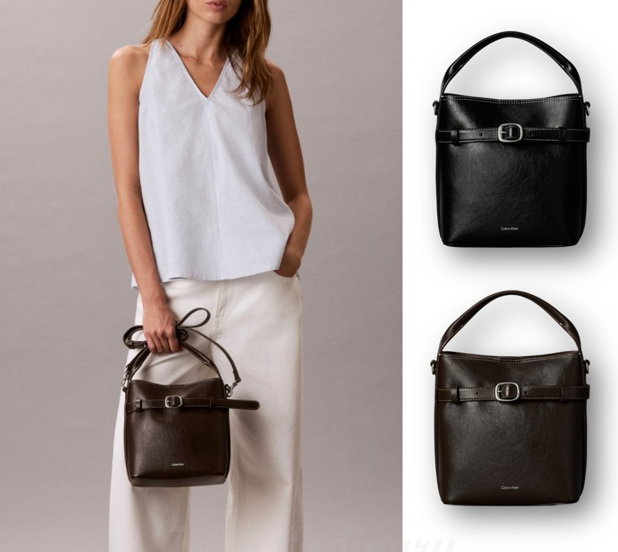 Buckle Mini Bucket Crossbody Bag (4F3550G)