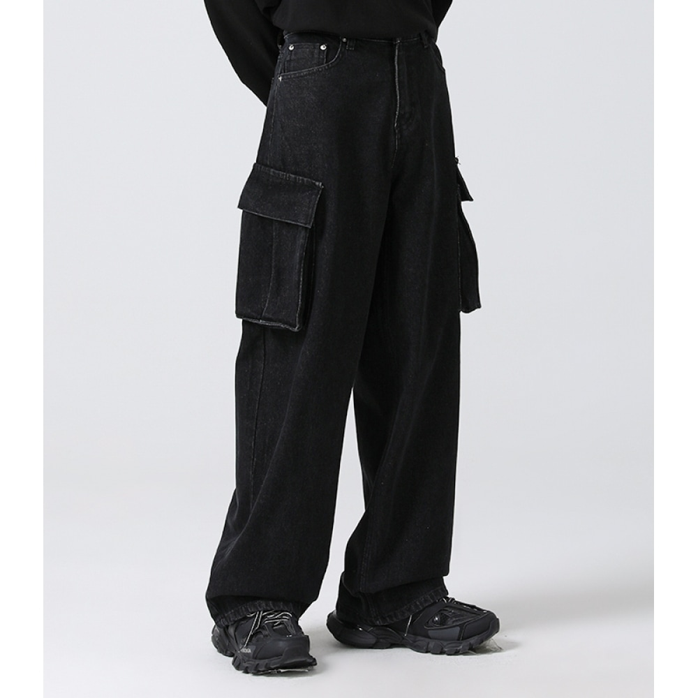 AVANDRESS リアルワイドカーゴパンツ BLACK