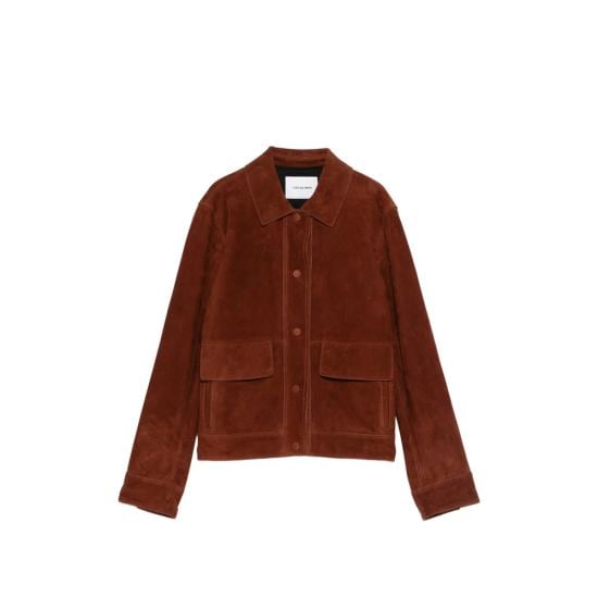 YVES SALOMON Women Leather Jackets 26EY21955APAV A6089 BROWN