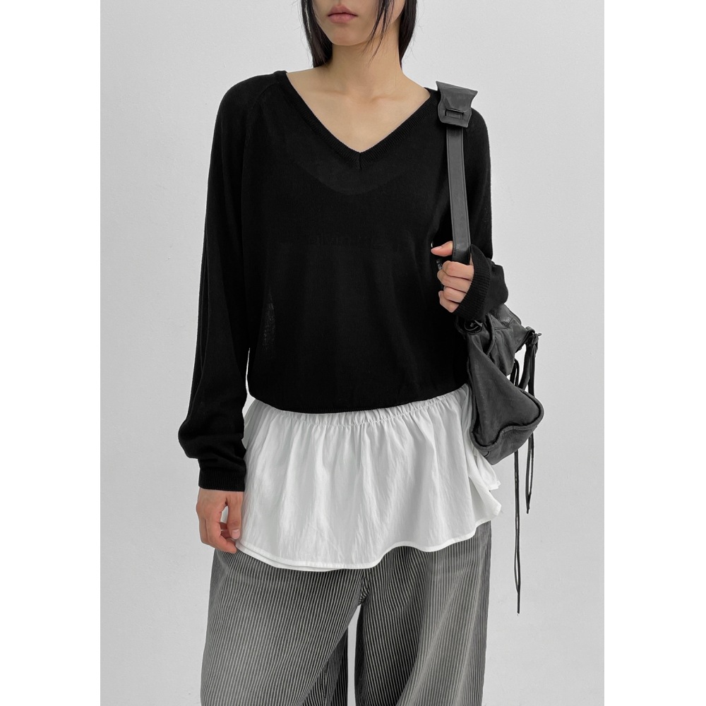 ブラックアップ [春新品] [MADE] リュークサマーVネックニット 5,702円