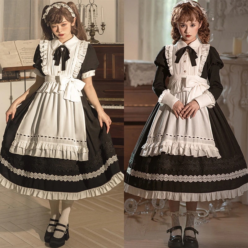 ロリータワンピース ドレス ゴシック 宮廷 パフスリーブ メイド服 コスプレ ワンピース ロリータ コスチューム 5,741円