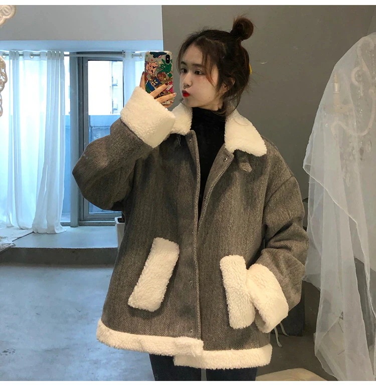 毛皮 レディース服 アウター 厚手 防寒 保温 24の新作 の服 韓国ファッション ラシャ コート ゆったり 流行り